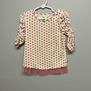 Matilda Jane Cream and Pink Dot Top Size 4